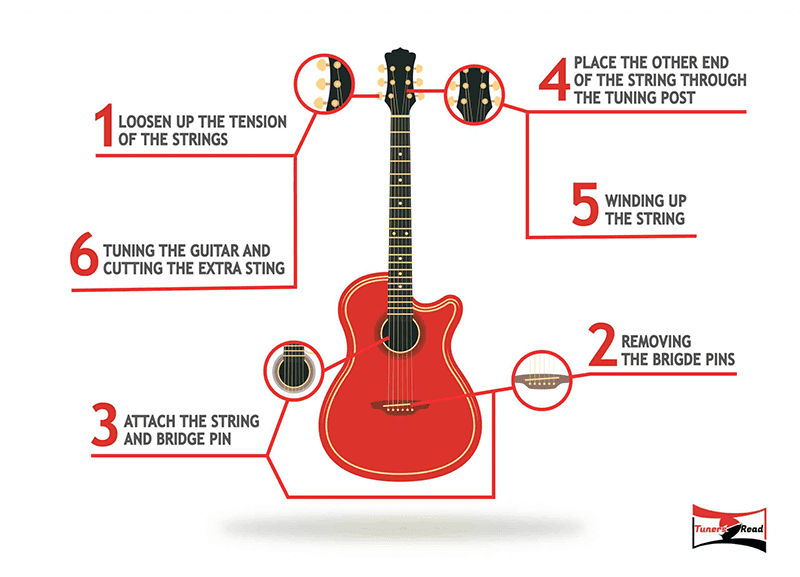 how to restring an acoustic guitar infographic